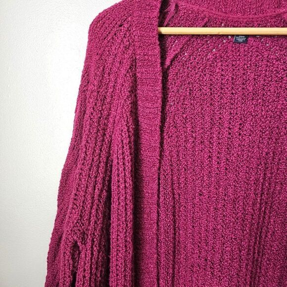EUC AMERICAN EAGLE OUTFITTERS MAGENTA LONG OPEN CARDIGAN SIZE M - Picture 3 of 14